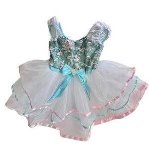 Revolution Dance Costume Tea for Two Embroidered Sequin Tutu sz Child's Large